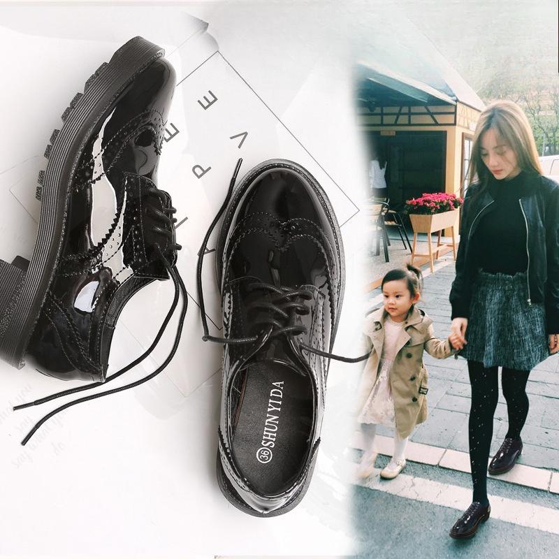 Spring Women Oxford Shoes Comfort Lady Brogue 2026Polish Designer Low-heeled Casual Shoes British Style Women Shoes