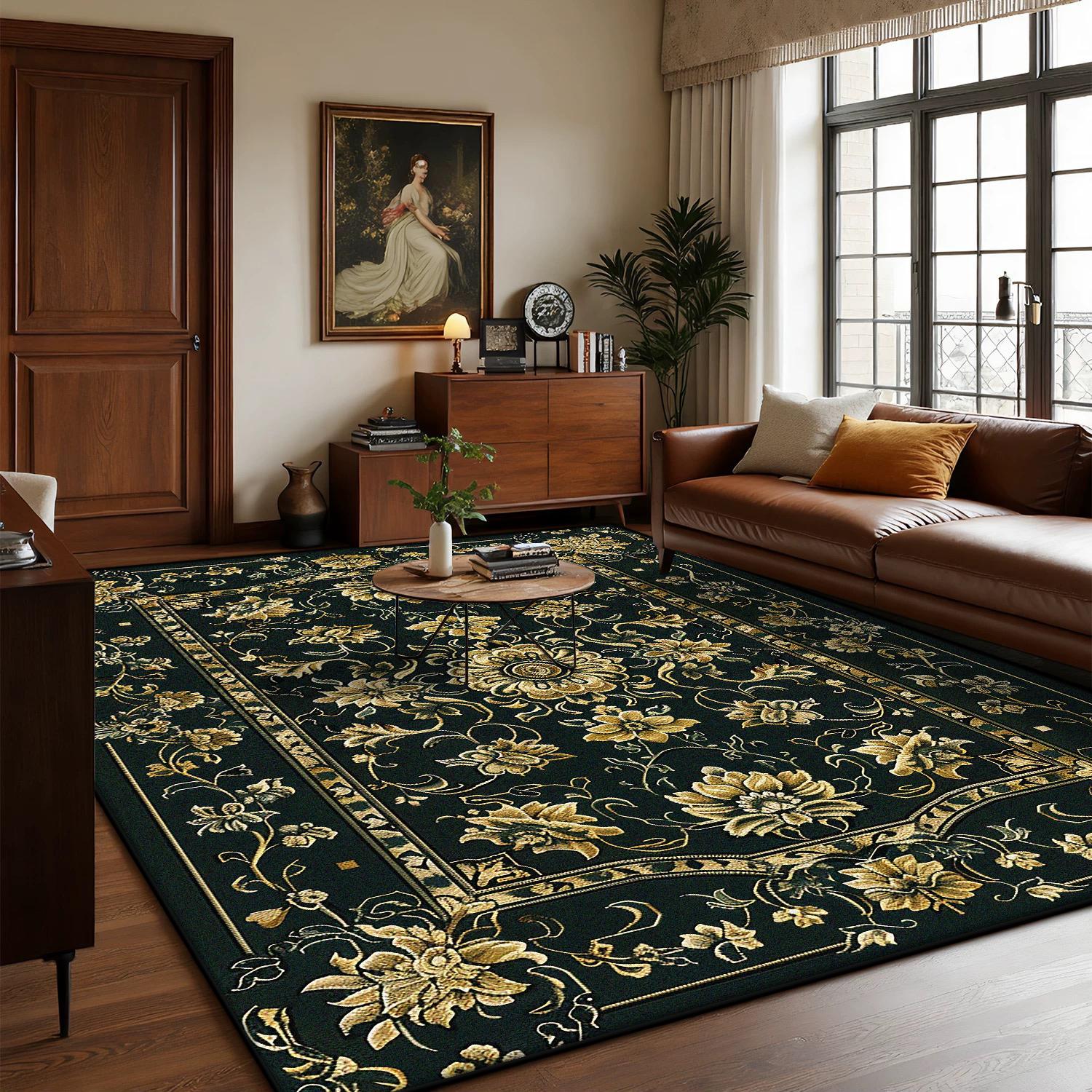 

Перські Розкішні Великі Килими для Вітальні Богемний Декор Дім Зона Дивана Легко Чистий Килим Спальня Гардеробна Нековзкий Килимок для Підлоги 3.9x5.9ft(120x180cm)