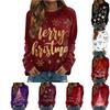 Women's Fashion Casual Long Sleeve Christmas Printed  Neck Sweatshirt Top