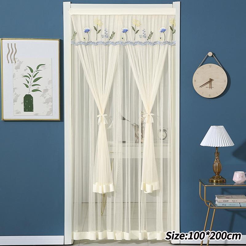 

Anti Mosquito Door Curtain Mosquito Net Curtains o-punch Anti-mosquito Sheer Door Sceen Double Layer Lace Door Partition Curtain