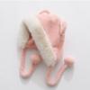 Warm Winter Hat Pompom Fluffy Skull Cap Stylish Bear Ears Hat  for Women