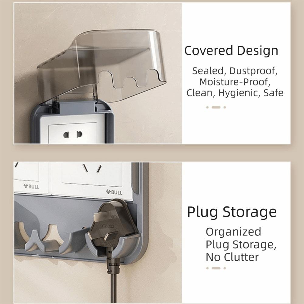 Clear Waterproof Socket Cover Self-Adhesive Socket Safety Protective Cover Household Bathroom