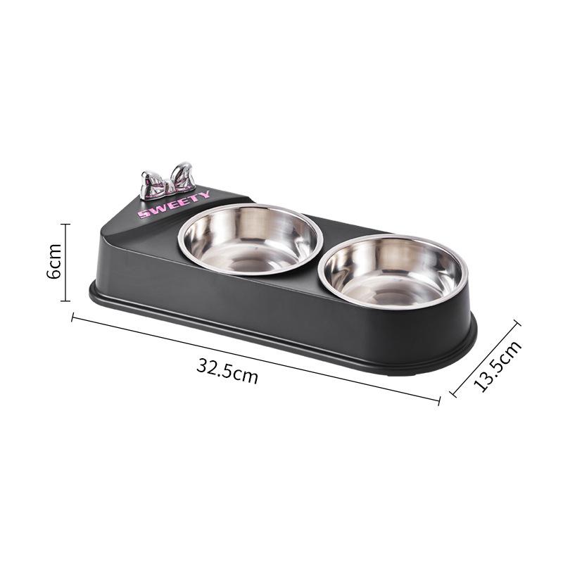 Miska dla zwierząt ze stali nierdzewnej podwójna miska dla kota i miska dla psa antypoślizgowa i odporna na przewracanie miska dla zwierząt miska na karmę dla kota miska na karmę dla psa