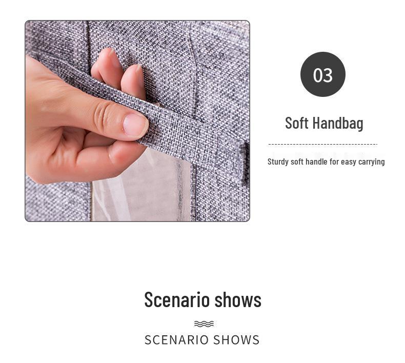 Foldable Steel Frame Multipurpose Quilt and Clothes Organizer with Transparent Window