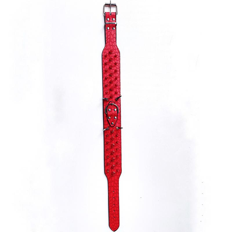 Spiked Dog Collar Stylish Adjustable PU Leather Spiked Studded Rivet Dog Collar for Medium Large