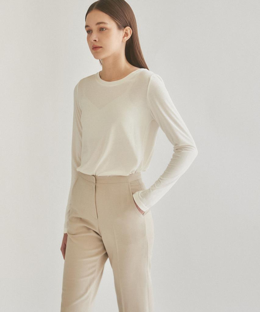 Kkeulle Summer Wool Slim Pants_Beige