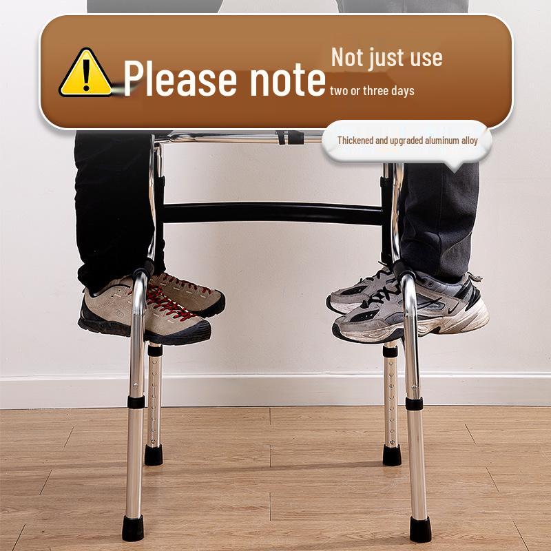 Rehabilitation Walking Trainer and Handrail Frame for Elderly - Four-Legged Crutch Aid