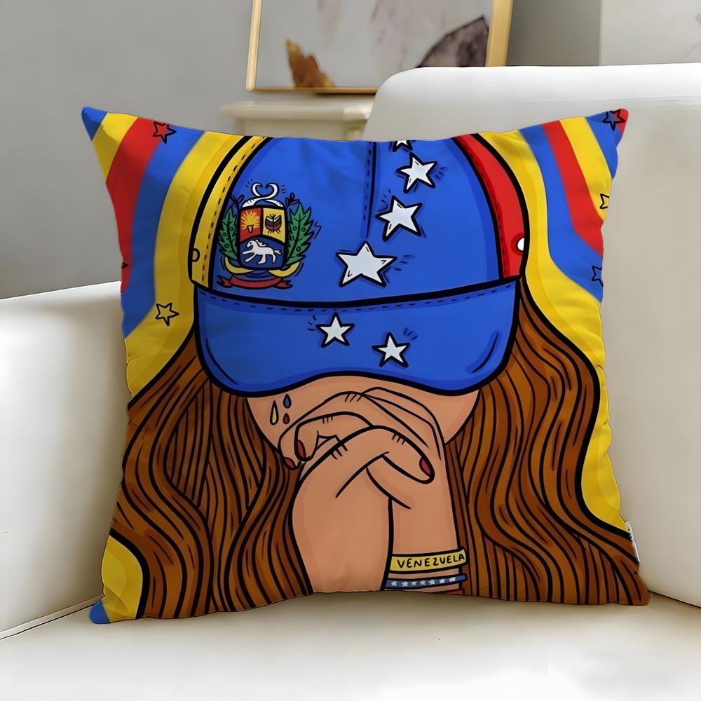 classic country Venezuela Cushion Cover Soft & Easy-Wash Pillow Case – Versatile for Couch, Bed, Travel and Office