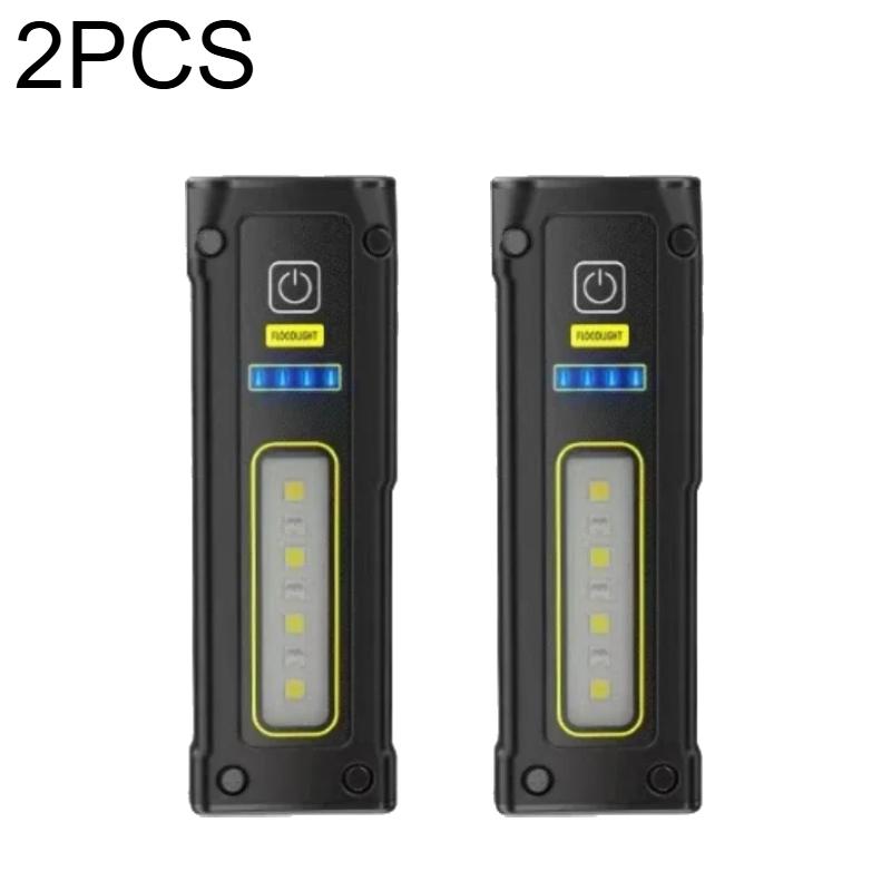 Dual Light Source LED Flashlight USB Rechargeable Work Light Built-in Battery Portable LED Torch for Emergency Camping Household