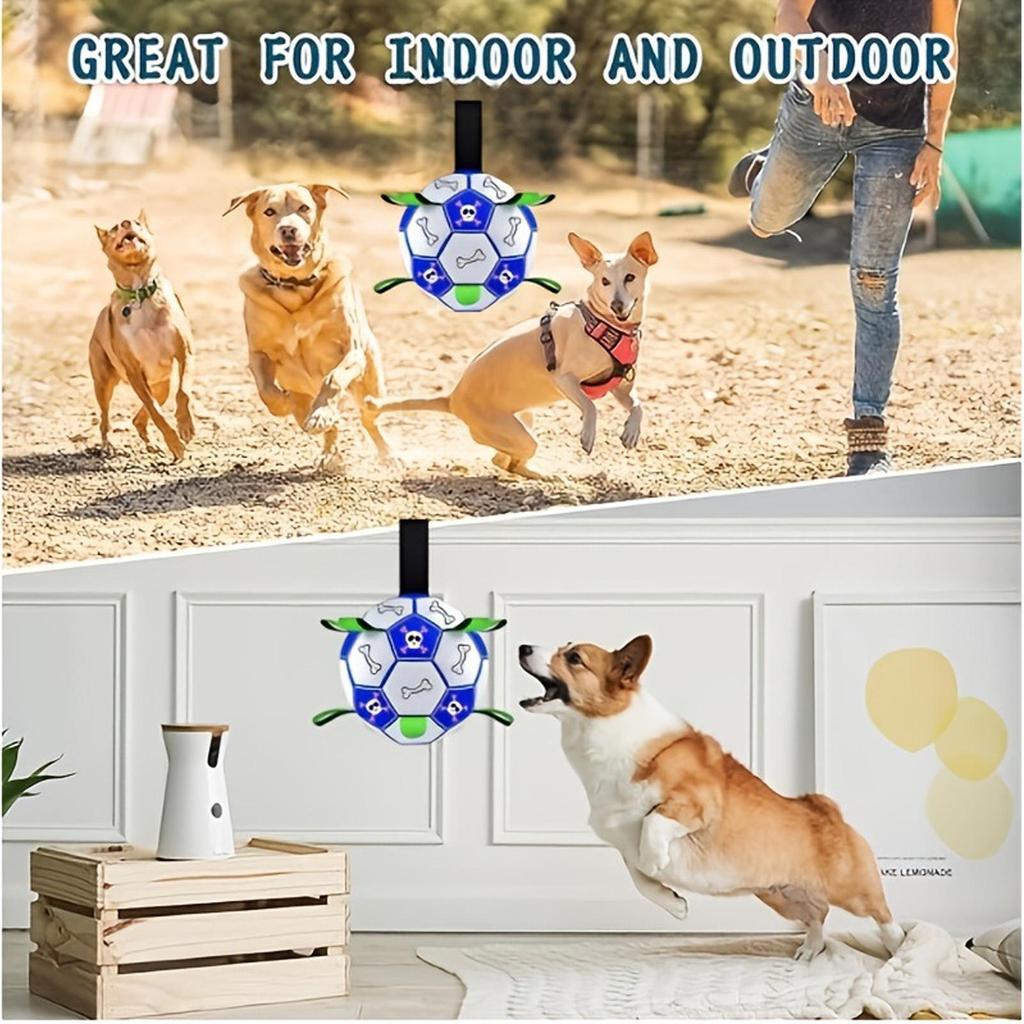 Dog Toy Ball Outdoor Dog Training Toy Soccer Ball Smallto Large Animals Tug Of War Companion For Backyard Lawn Yard Beach Garden