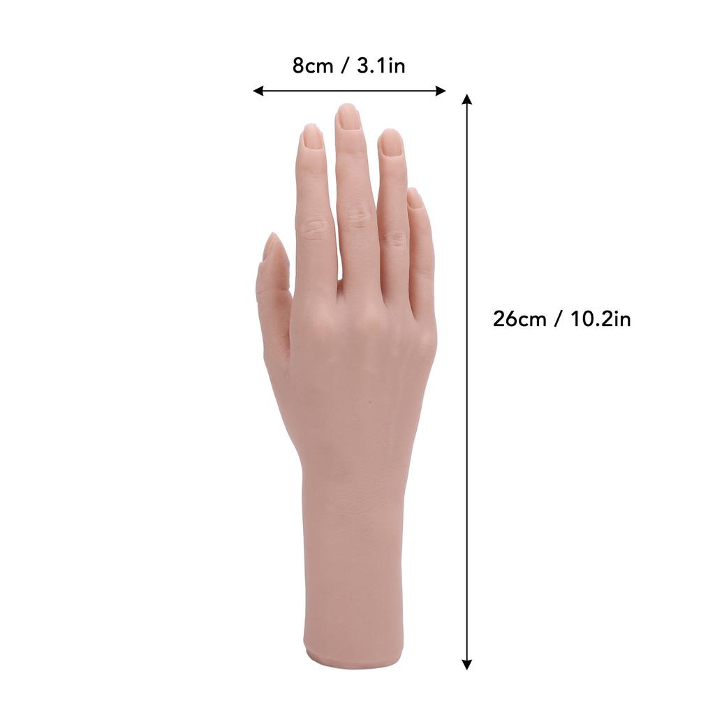 Realistisches Silikon-Damenhandmodell Nagel-Trainingshand Weiche Flexible Silikon-Damen-Mannekin-Hand zum Zeigen von Schmuck Rechte Hand