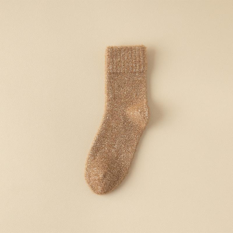 5 Pairs of  Male Autumn and Winter Plush Warm Thickened Floor Mid Calf Socks
