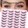 Cross-border European and American Style Flared Lashes, 14 Pairs of Thick, Curled, Naturally Three-dimensional One-piece Lashes