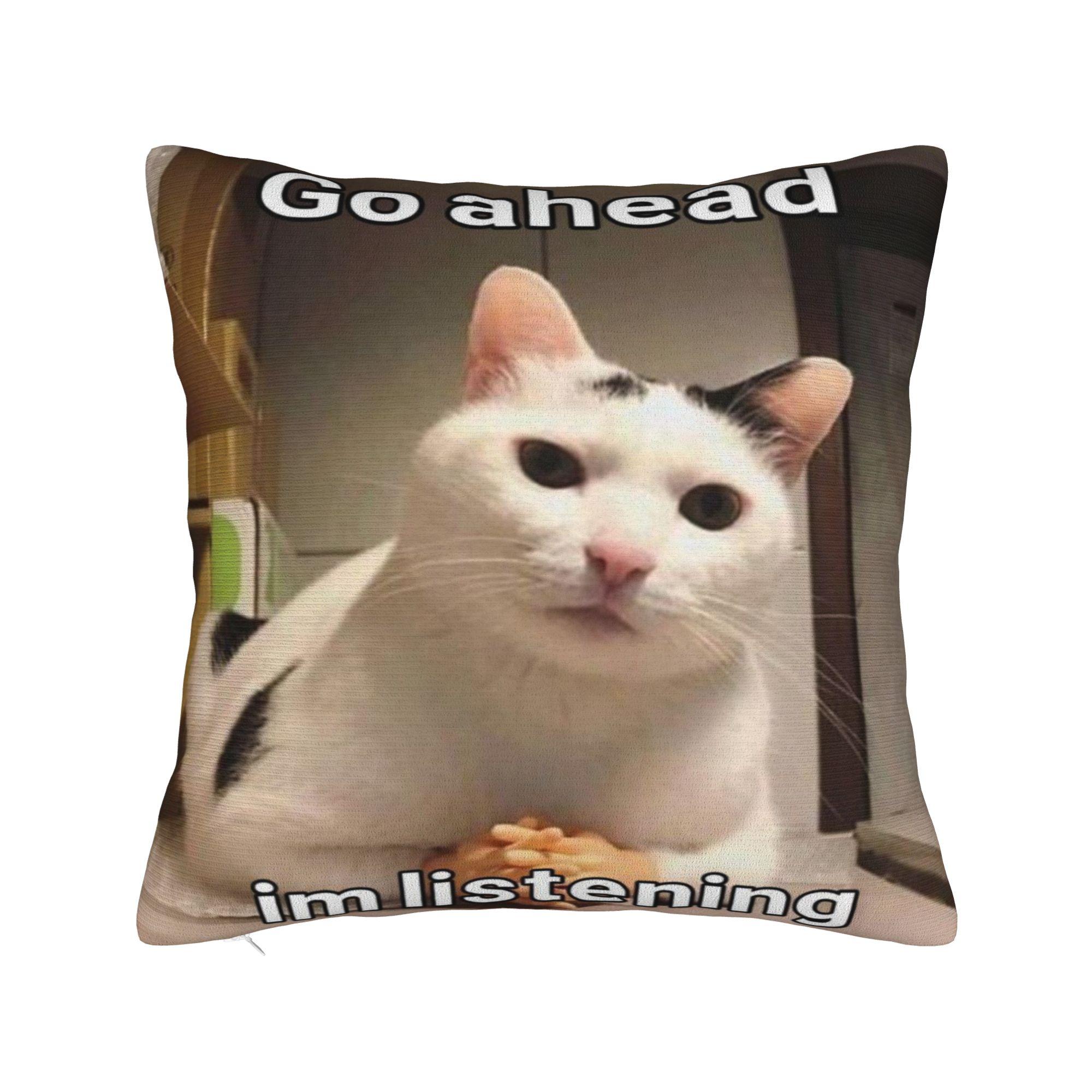 

funny cute cat cats memes meme Printed Pillowcase Cushion Cover Pillow Covers New Style Chair Decoration Square Multi Size 12x12in 30X30cm