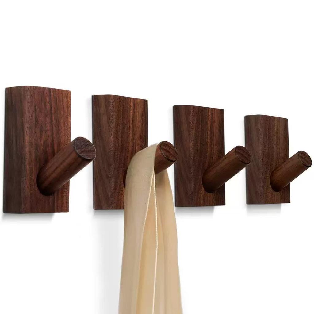 Walnut Solid Wood Coat & Hat Hook: Original Finish