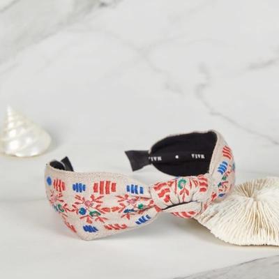 Garden Jacquard Hairband - Knotted Beige Pink