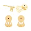 Set of 4 Secure Earring Backs Studs Diamonds Shape Locking Part Secure Locking Backing Earring Plugs for Delicate Ears