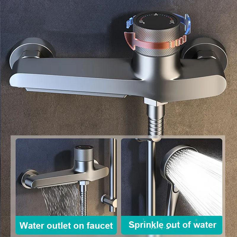 Chrom Messing Waschtischarmaturen Badezimmer Duscharmatur Wandmontiert Dreifache Wannenarmatur Heiß- und Kaltwassermischventil Armatur