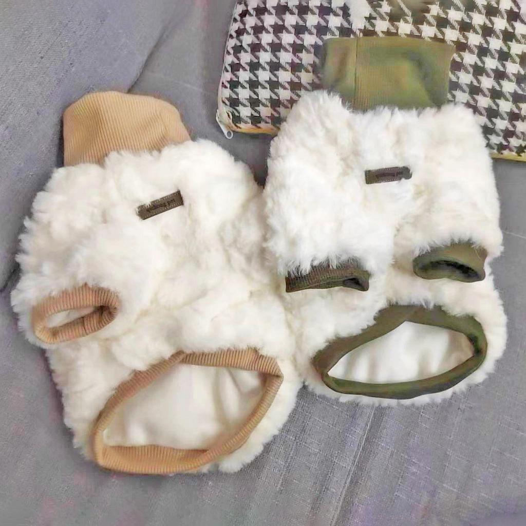 Puppy High Neck Plush Coat - Warm, Cute & Thick for Small Dogs