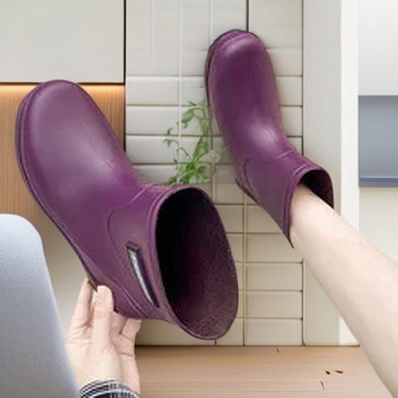 

2025 New short tube rain shoes soft sole rain boots waterproof shoes rubber shoes water boots women s simple fashion lightweight 40