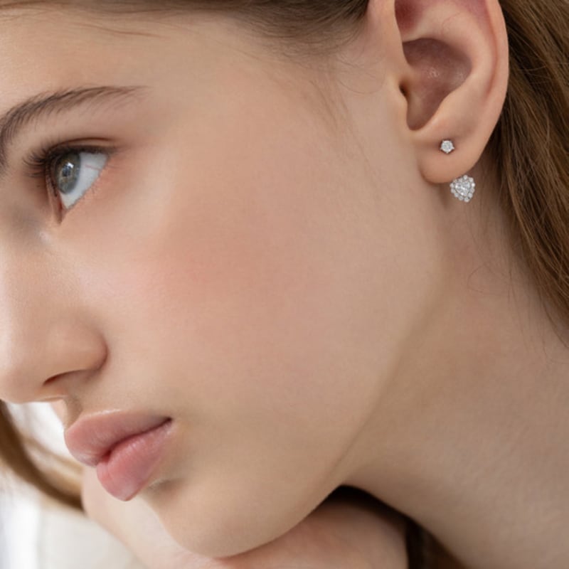 Tatiana (925 Silver) Lumi Heart Ear Jacket Earrings EC3181