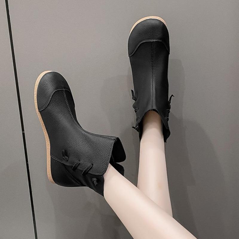 Large Size Flat-bottomed Short Fashion Boots for Women, New Autumn and Winter Models, One-pedal Single Boots for Women