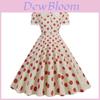 Vintage Polka Dot Dress With Spliced Details For Casual Outings And Parties