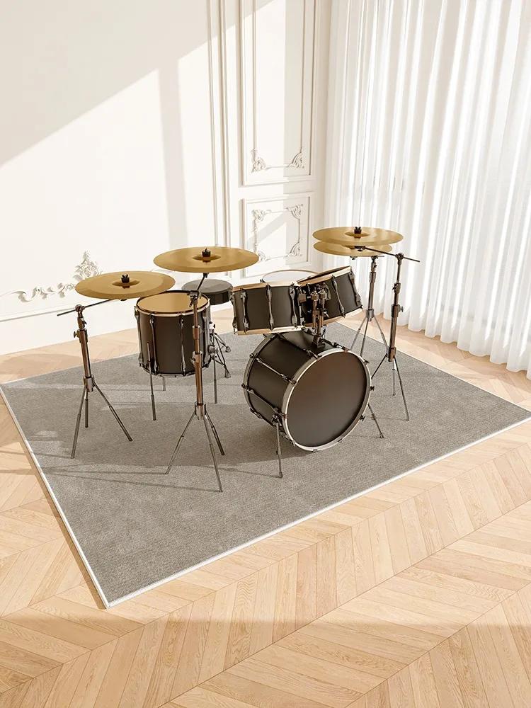 Simple Solid Piano Drum Carpet Thickened Shock Absorption Sound Insulation Non-slip Mat Light-luxury Living Room Bedroom Rug