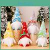 Colorful Christmas Wreath Gnome Figurine Santa Claus And Rudolph Plush Doll For Festive Decor