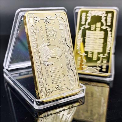 US 10000 Coins US Commemorative Coins Presidential Coins Square Gold Plated Commemorative Coins Study Decoration