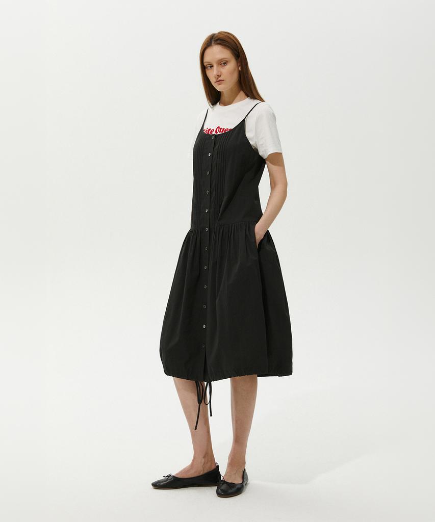 Plack Woman Pintuck Shirred Dress 2 Colors