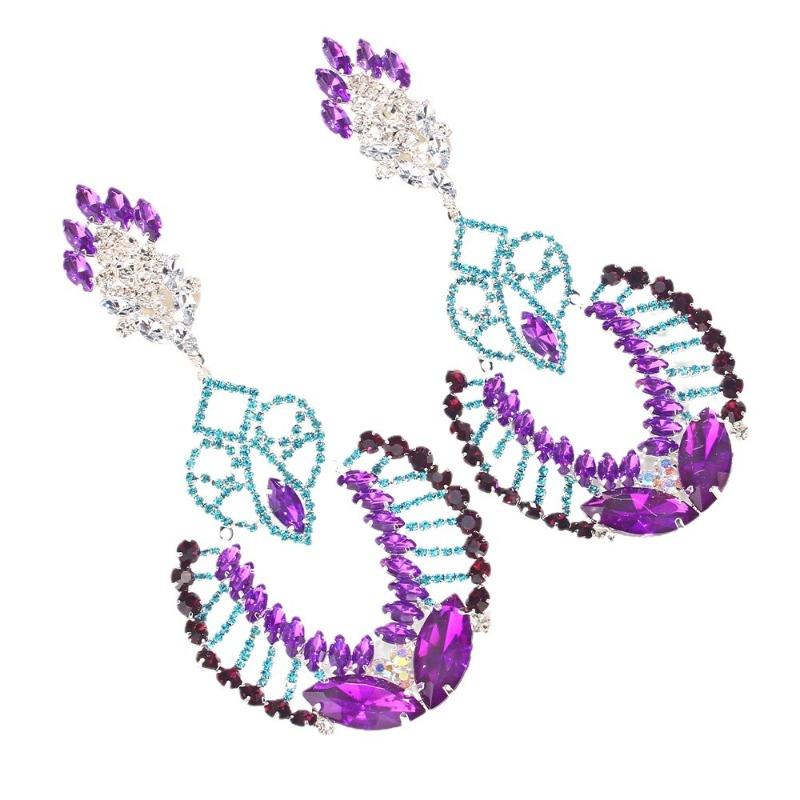 Queen Exaggerated Earrings Personalized Fashion Flash Rhinestone Earrings Catwalk Versatile Accessories Earrings