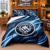 Printed 3Pcs Bedding Set Manchester City Pattern Bed Sheet Pillowcase For Bedroom Decor