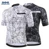 KEMALOCE Atmungsaktives Radtrikot Weiß Cartoon Katze Herren Fahrradbekleidung Team Rennrad Bekleidung T-Shirts