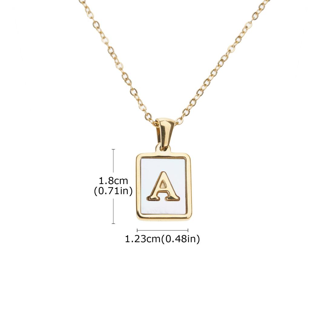 Letter Necklace Stainless Steel Square Card Pendant Necklace Multifuntional Chain Necklaces Suitable for Daily and Party