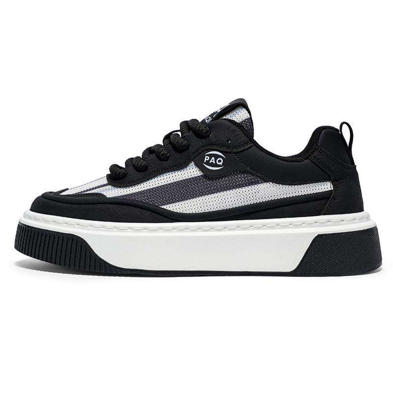 

Sneakers Casual Mens Designer Soft Sole Board Shoes Fashion Leather Fabric Breathable Height Increased Flat Platform Board Shoe 39 чёрный