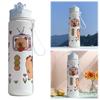 800ml Capybara Portable Drinking Bottle with Straw & Handle Kawaii Water Bottle Large Capacity for Boys Girls Daily Use