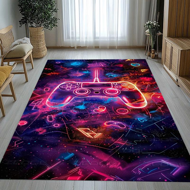 Tecknad Spel Spelare Zon Kontroller Logotyp Vardagsrum Halkfri Matta Mjuk Matta för Sovrum Lekrum Soffa, Heminredning Dörrmatta