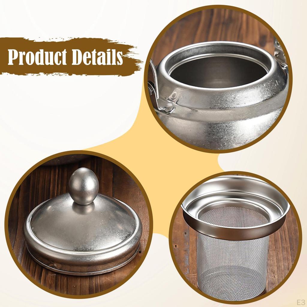 Bule de Chá de Aço Inoxidável Panela para Ferver Água Chaleira Portátil com Chá para Sala