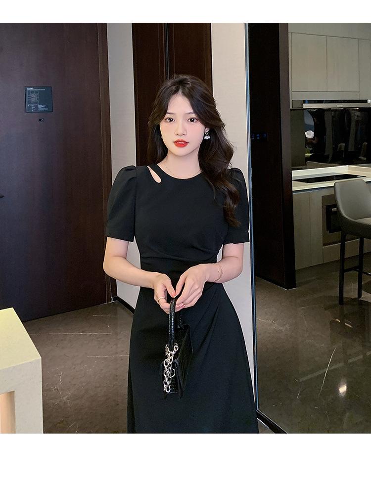 2026 Black Elegant Hepburn-Style Summer Dress for Women