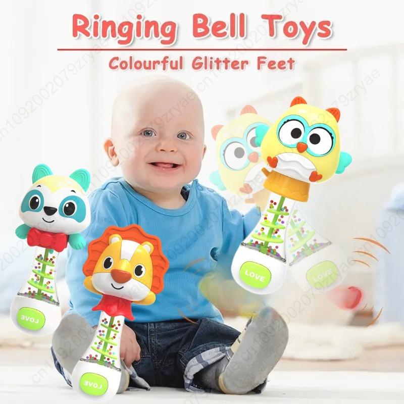 Cute Handheld Interactive Rattle Early Learning Toy for Infants, Enhans Grip & Motor Skills, Promotes Visual with Music Toy