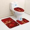 Christmas Bathroom Floor Mat Toilet Three-Piece Set