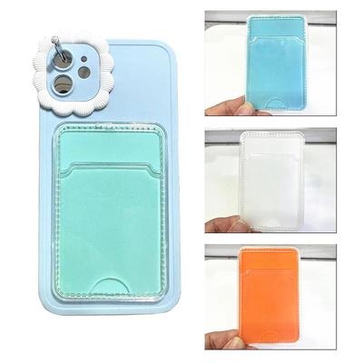 Silicone Phone Card Holder with Transparent Clip - Ultra-thin, Self-adhesive Card Pack