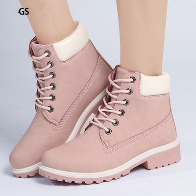 Fashion Winter Fashion Motocycle Booties Camouflage Pu Leather Waterproof Women Winter Ankle Boots Solid Flat Boots
