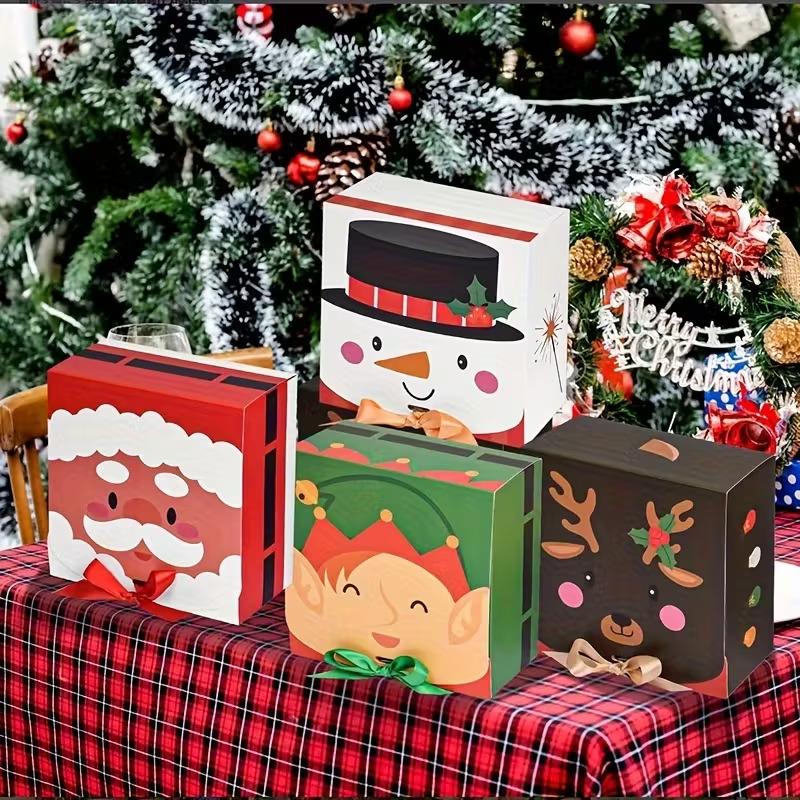 12Pcs Christmas cake packaging boxes Cute cartoon candy gift box Birthday paper gift box for holiday Birthday New Year