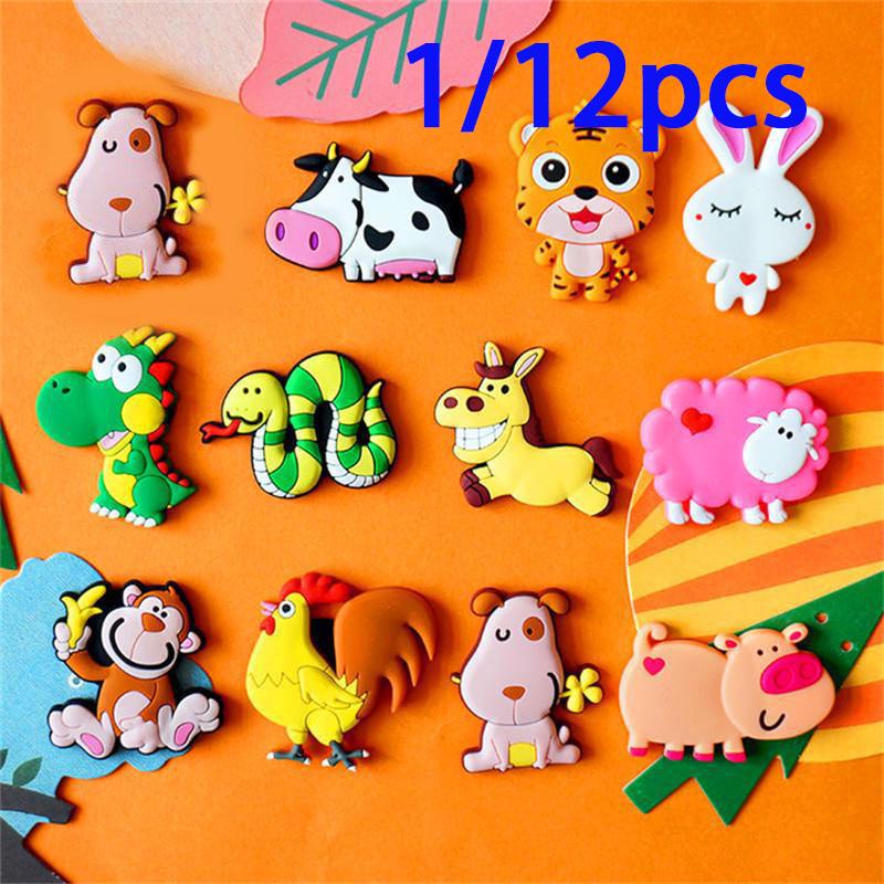 Moda drăguț din silicon Animal autocolant frigider PVC desene animate magnet frigorific copii puzzle cadou jucărie