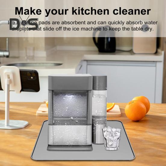 Ice Maker Pad Countertop Water Absorbent Mat Reusable Ice Maker Tray Pad Easy To Clean Dish Drying Mat for Kitchen