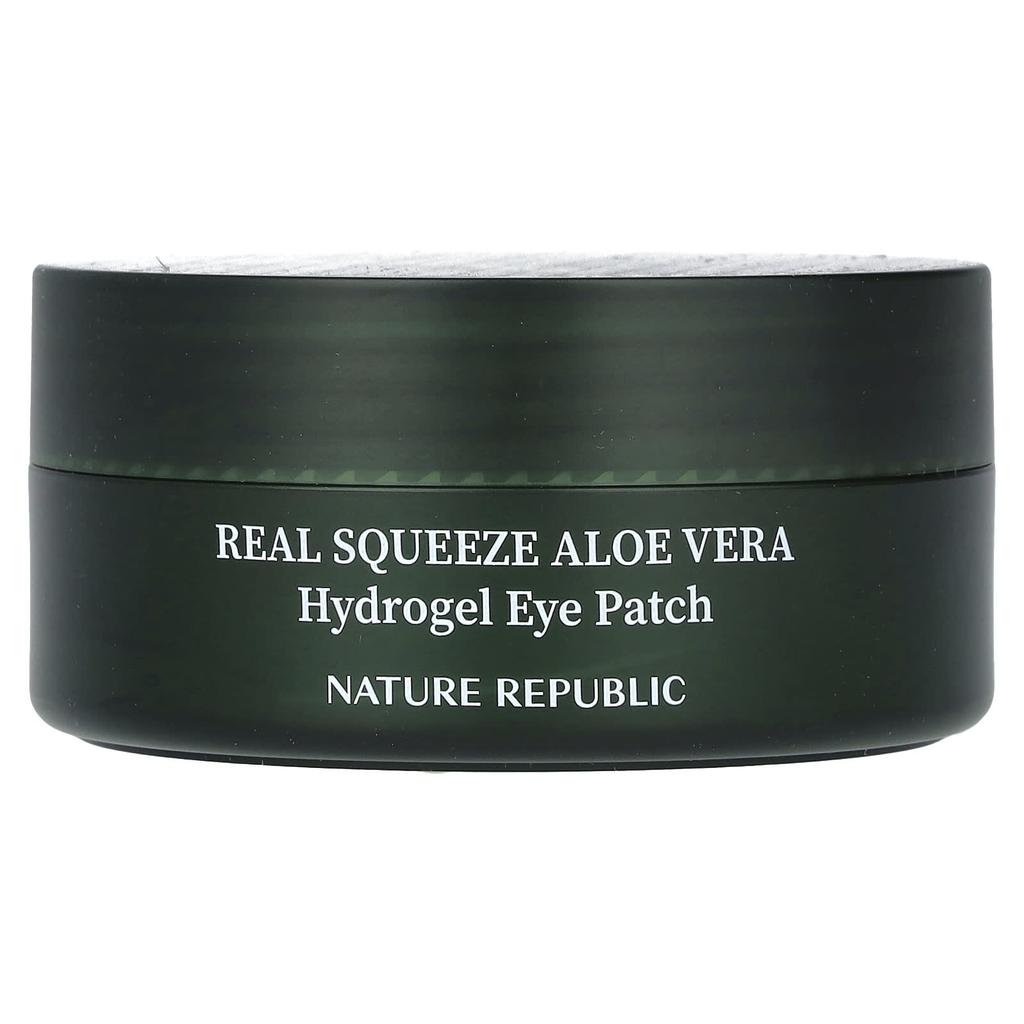 Nature Republic Real Squeeze, patch hydrogel pour les yeux à l'aloe vera, 60 feuilles, 70 g (2,46 oz)