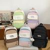 College Style Contrasting Colors Ins Student Schoolbag Female Korean Version Lightweight Junior High School Student Large-capacity Backpack