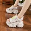 Platform Sandals Women's 2025 Summer New Heightening Shoes Fashionable Hollow Outer Wear Hole Shoes Sports Wind Beach Shoes